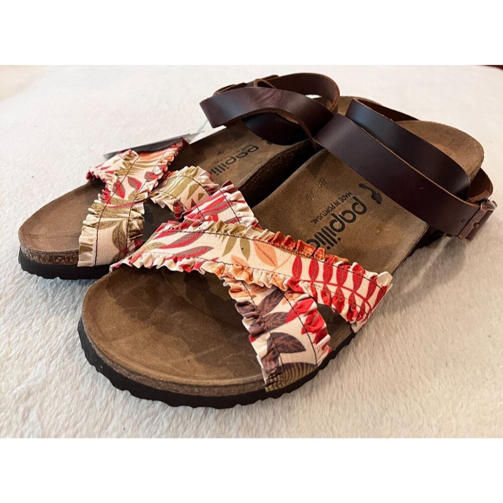 Papillio by Birkenstock NEW Lola Frills Wedge Sandals Womens 38 US 7 Wide Fit